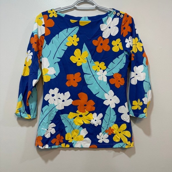 J Mclaughlin Womens Wavesong Top Small Confetti Bouquet Catalina Stretch Bright‎ - Picture 1 of 7